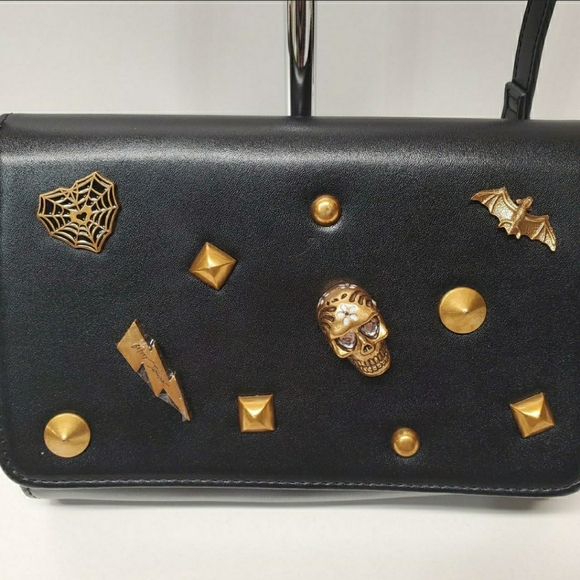 Betsey Johnson Black Crossbody Bag with Gold Accents - Picture 3 of 8